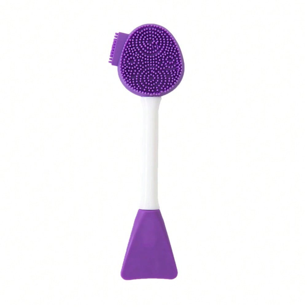 

1pcs Silicone Face Wash Mud Film Brush 2-In-1, Adjustable Film Stick Makeup Remover And Cleansing Brush, Diy Beauty Tool Portable Beauty Brush фиолетовый