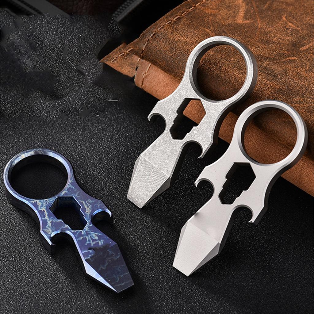 Multi Functional Titanium Alloy Small Tool Emergency  Finger Outdoor Portable EDC Hexagonal Bottle Opener