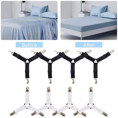1-4Pcs Bed Sheet Elastic Grippers Belt Fastener Bed Sheet Clips Mattress Cover Blankets Holder Home Textiles Home Living Gadgets