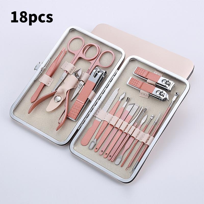 

Профессиональный набор для маникюра и педикюра из нержавеющей стали - универсальный набор для ежедневного ухода за ногтями и салонного ухода! 18pcs золотой