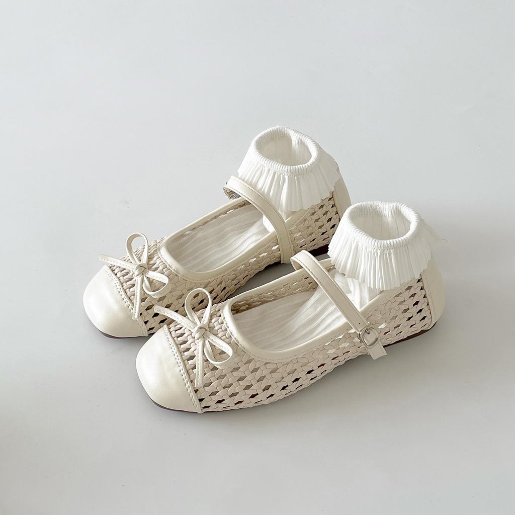 Retro silver flat Mary Jane shoes summer skirt non-slip cool single shoes