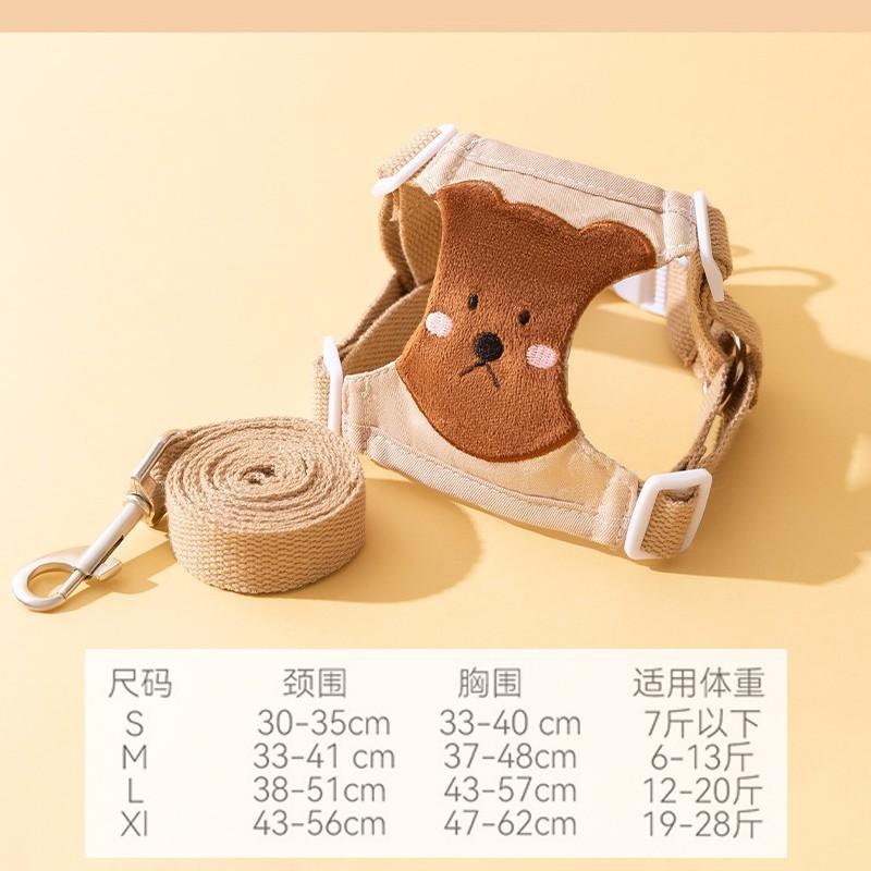 Summer Grid Breathable Leash Dog Chest Strap Vest Type Anti-bite Dog Chain Rope Dog Rope Pet Chest Back