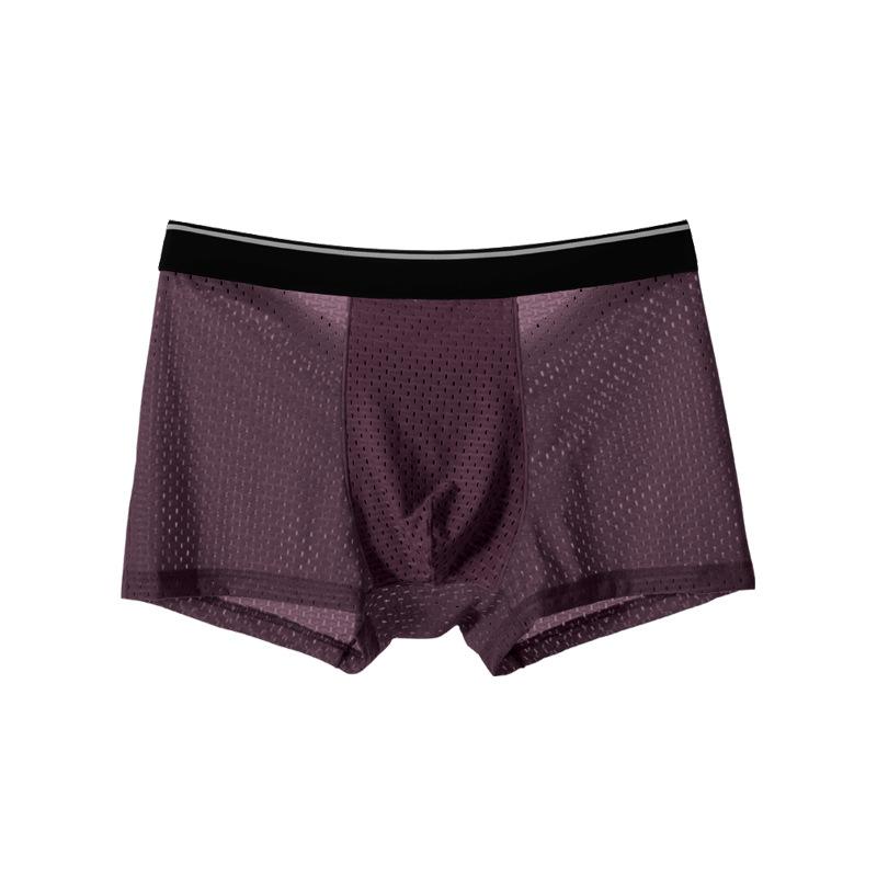 Boxer Corti a Rete Senza Cuciture Intimo Uomo Mutande in Seta Ghiacciata Comode Mutandine a Guscio U