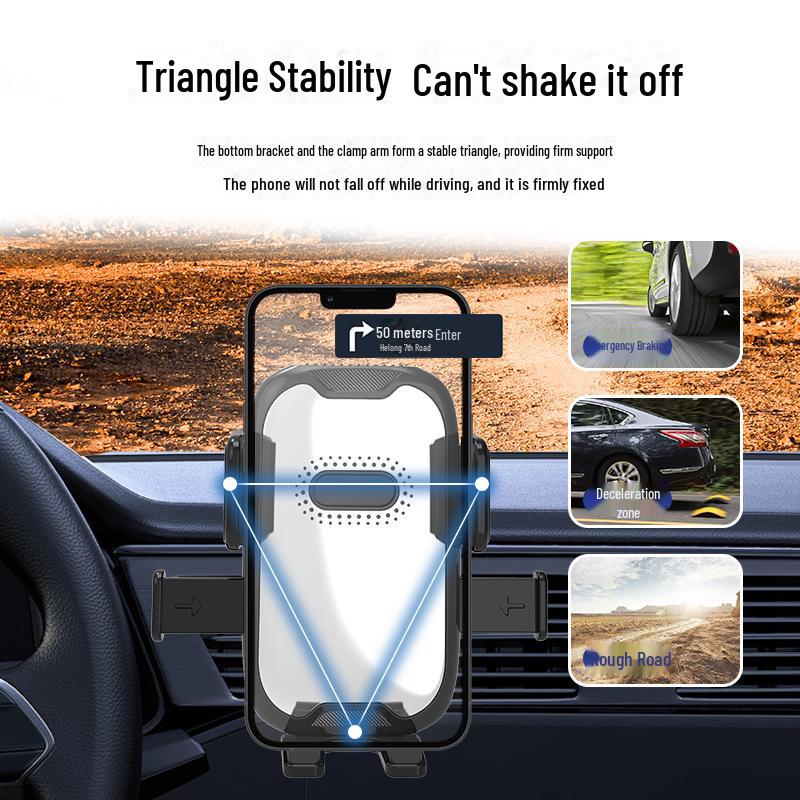 360° Rotating Anti-Shake Car Phone Holder with Inverted Hook for Air Vents