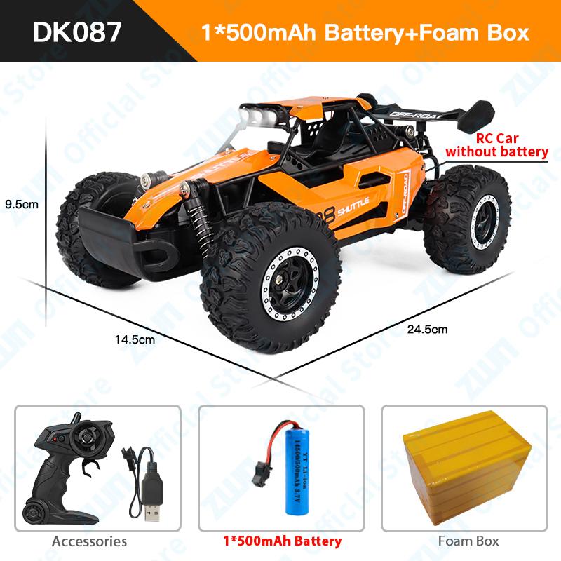 AAYA1 ZWN 1:16 2.4Gh Model RC Car With LED Lights 2WD Off-road Remote Control Climbing Vehicle Outdoor Cars Toys for Boys Girls Gifts