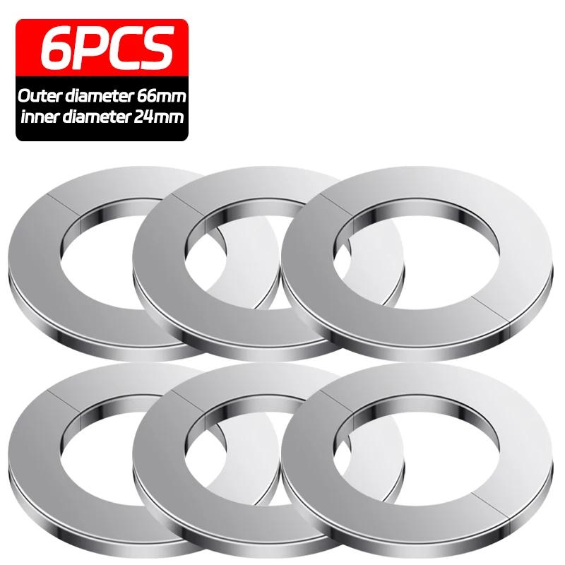 6/1PCS Self-Adhesive Stainless Steel Faucet Decorative Cover Shower Chrome Finish Water Pipe Wall Covers Bathroom Accessories