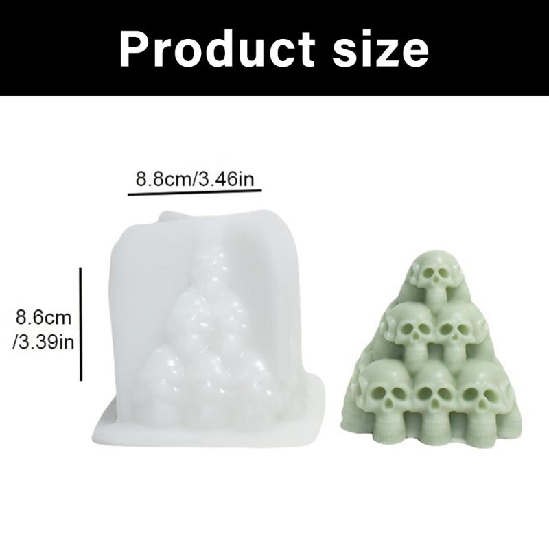 3 Rank Skull Tower Silicone Candle Mold For DIY Scent Care Crafts Halloween Trim Food Grade Component