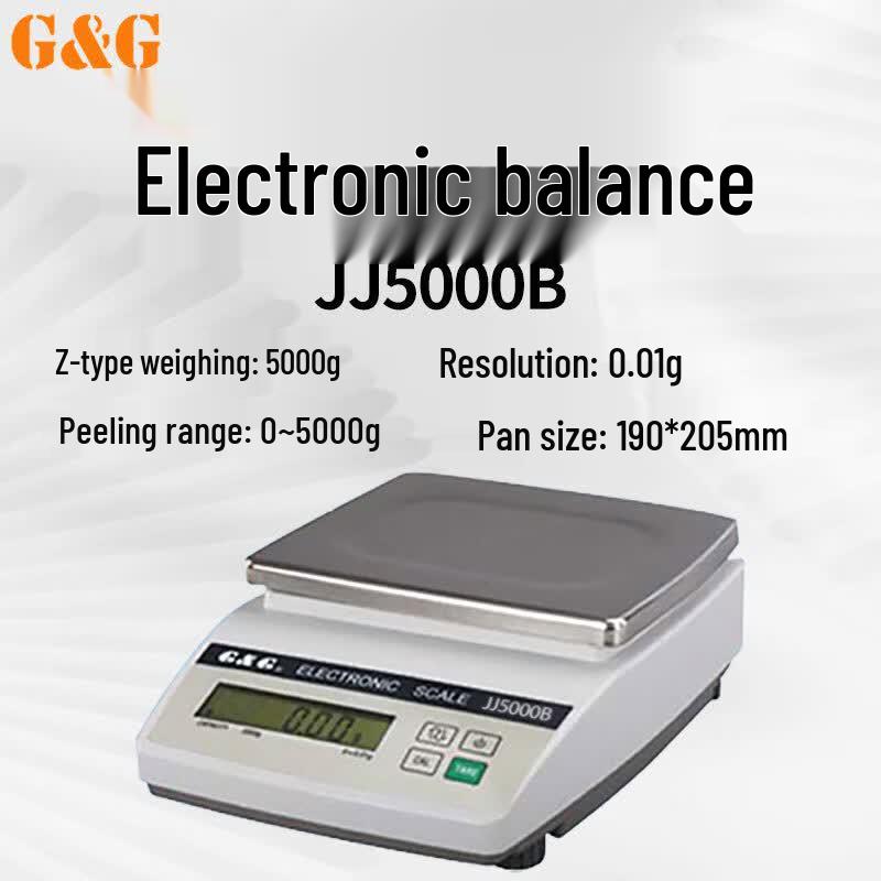 Shuangjie JJ5000B Lab Precision Electronic Balance 5000g Capacity, 0.01g Readability