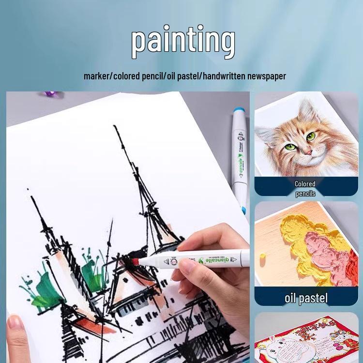 Thick Hard White Cardstock for Art: A3/A4, 8K, Special Drawing, Hand-Copied, 4/8 Open