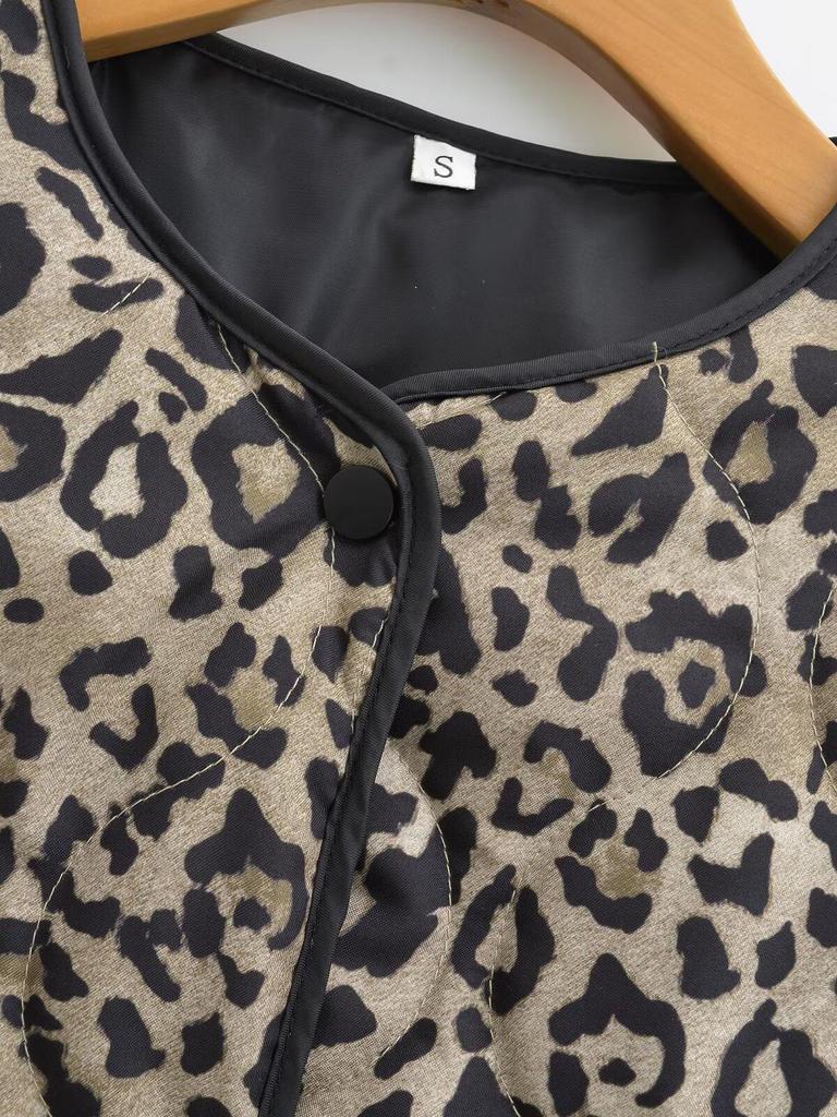 2024 Autumn Women's Cotton Animal Print Jacket - European & American Style Fashion