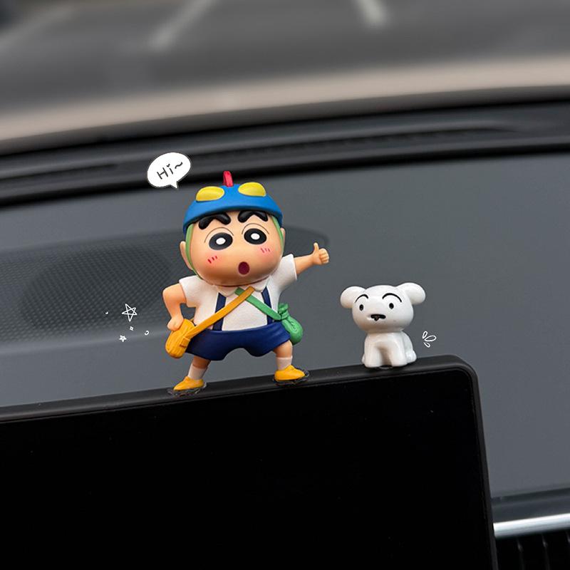 Cute Cartoon Crayon Shinchan Car Ornament Dashboard Decor For Women
