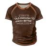 Men's Raglan T-shirt Retro Short Sleeve Round Neck Letter Printing Tops
