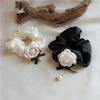 Korean Cloth Headwear Pearl Girls Camellia Scrunchies Elastic Hair Rope Hair Circle Hair Bands