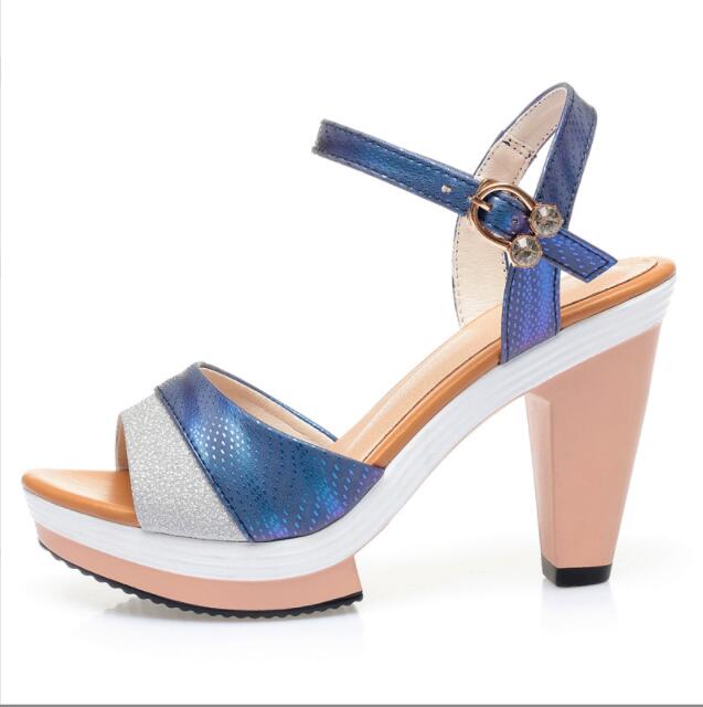

Женские сандалии на высоком каблуке, большие размеры, женские летние сандалии на платформе, модные женские сандалии с открытым носком 41