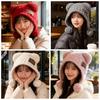 Fluffy Knitted Cap Wool Balaclava Hat Leisure Little Bear Ears Hat  Female/Girls