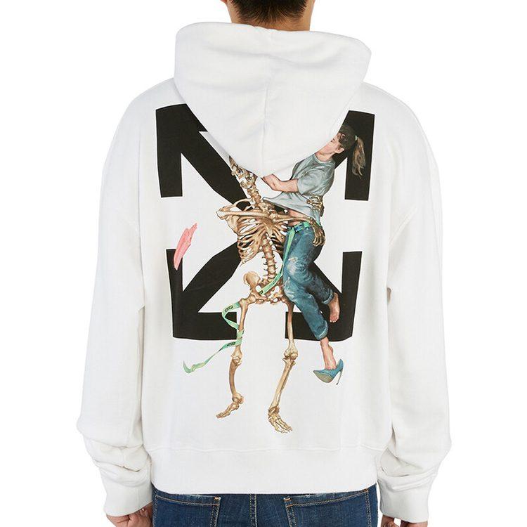 OFF WHITE FW20 Sweatshirts Men's White Hooded Moderate Heavyweight OMBB037F20FLE0010110