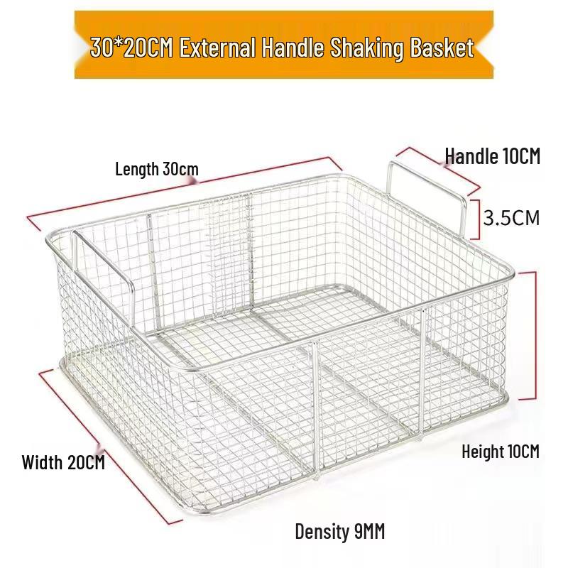 Stainless Steel Square Shaking Basket for Breading and Frying