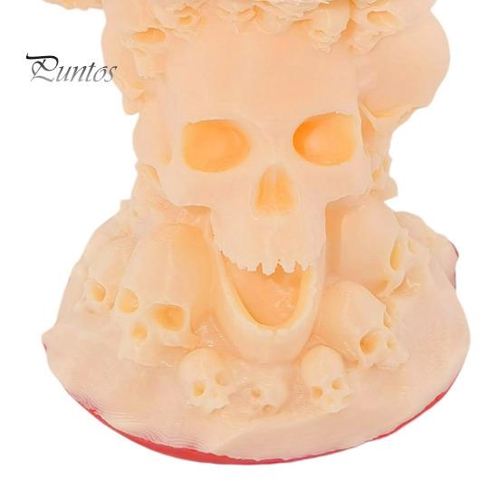 Creative Resin Sculpture 3D Printed Apples Skull Figurine, Spooky Skeleton Artistic Craft Collectible Sculpture, Halloween Gothic Desktop Decor,