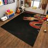 Chinese Dragon Pattern Carpet with Black Background, Bold Red Design Suitable for Use As an Anti-slip for Living Room Bedroom Sofas