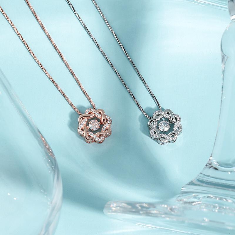 Six Star Heart Charm Necklace with Advanced Irregular Design and A Beating Heart Eight Star Spirit Necklace
