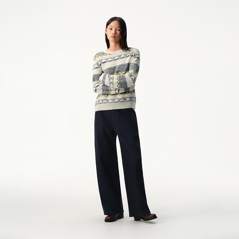 broadcast Simple Jacquard Loose Pullover Knit Sweater