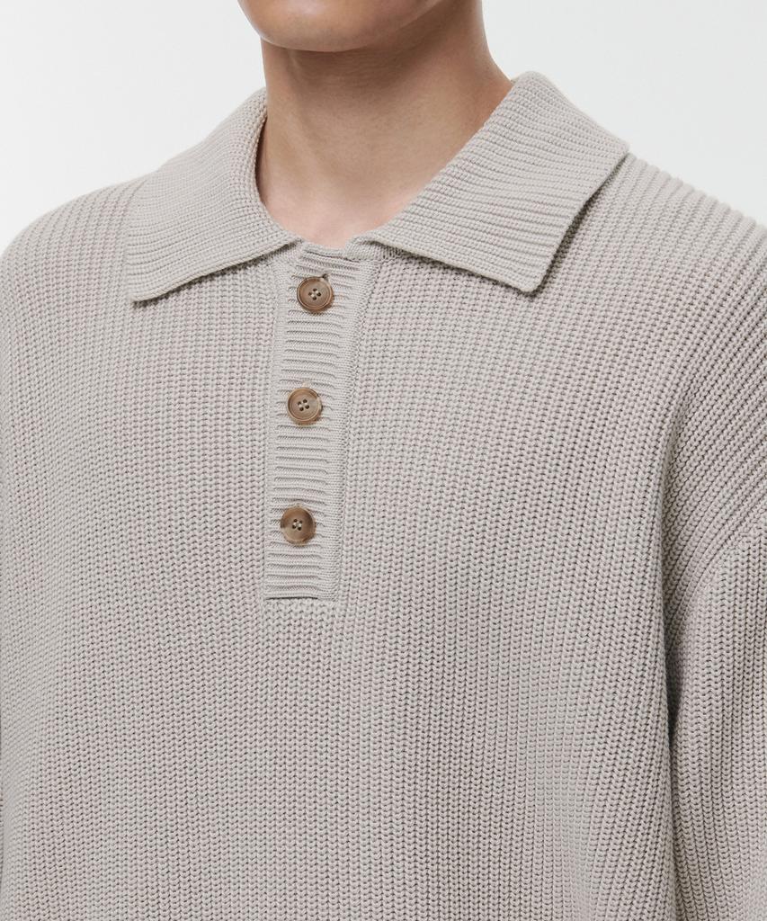 Musinsa Standard Cotton Ribbed Collared Knit [Dusty Cream]