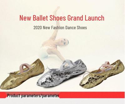 Scarpe da Balletto e Danza da Bambina Color Oro con Suola Morbida