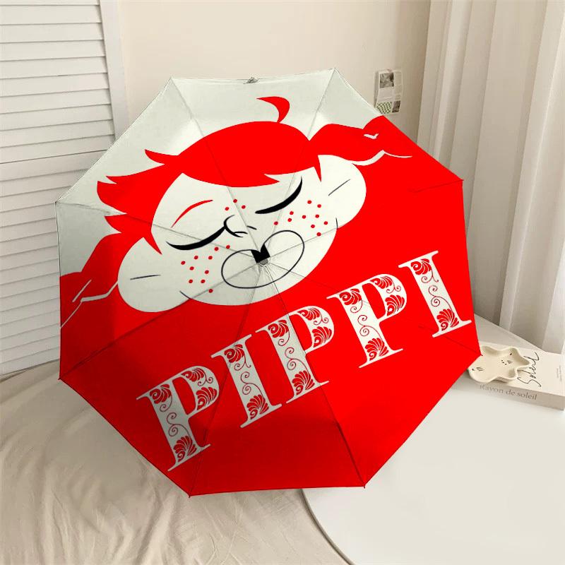 

1PC PIPPIN LAUNDRY Automatic Open/Close Umbrella with Windproof, 8-Rib Sturdy Canopy, Durable Ribs, Fashionable Design, Outdoor Accessory, Fun Prin, H