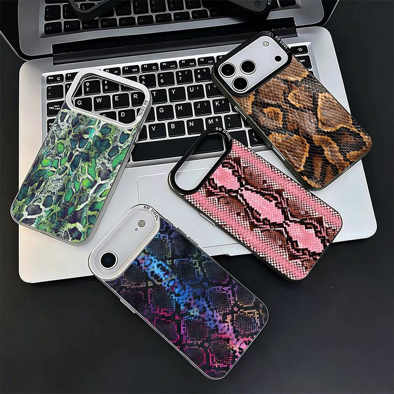 Fashion Snake Skin Pattern Shockproof Phone Case for iPhone 17 Air 16 16E 15 Pro Max 14 Plus 13 Mini 12 Back Cover Anti Fall Fun
