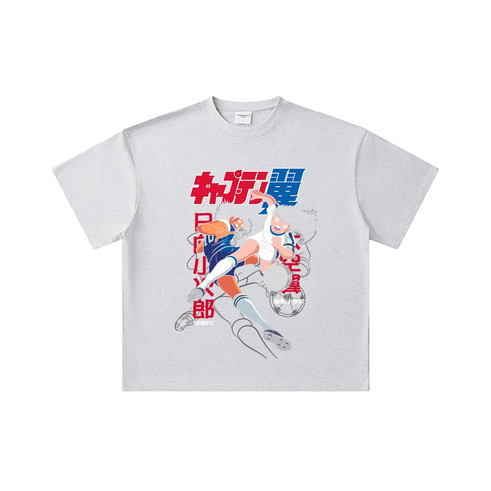 260 GSM Double Yarn 32 Count 100% Cotton Captain Tsubasa V2 Print Unisex Heavy Cotton T Shirt