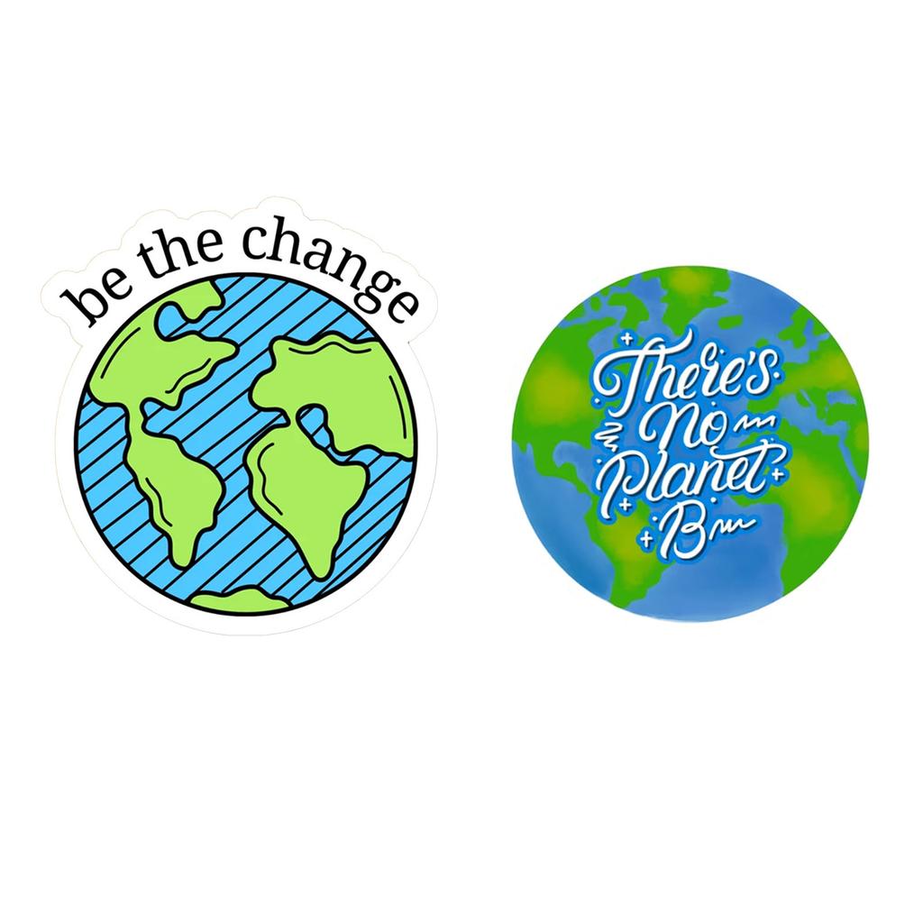 Pack of 40pcs Earth Stickers Decal for Water Bottles Laptop Bicycle Refrigerator Removable Water Bottles Stickers