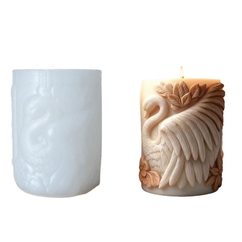 Creative Cygnus Relief Silicone Candle Mold Artistic Embossed Design for Easy Demolding DIY Handmade Candle Crafting