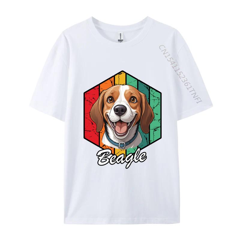 Beagle Retro TShirt 3D Style Cotton Men Tops T Shirt Smiling Beagle Dog Print Fitted T Shirt Mens Tees Custom