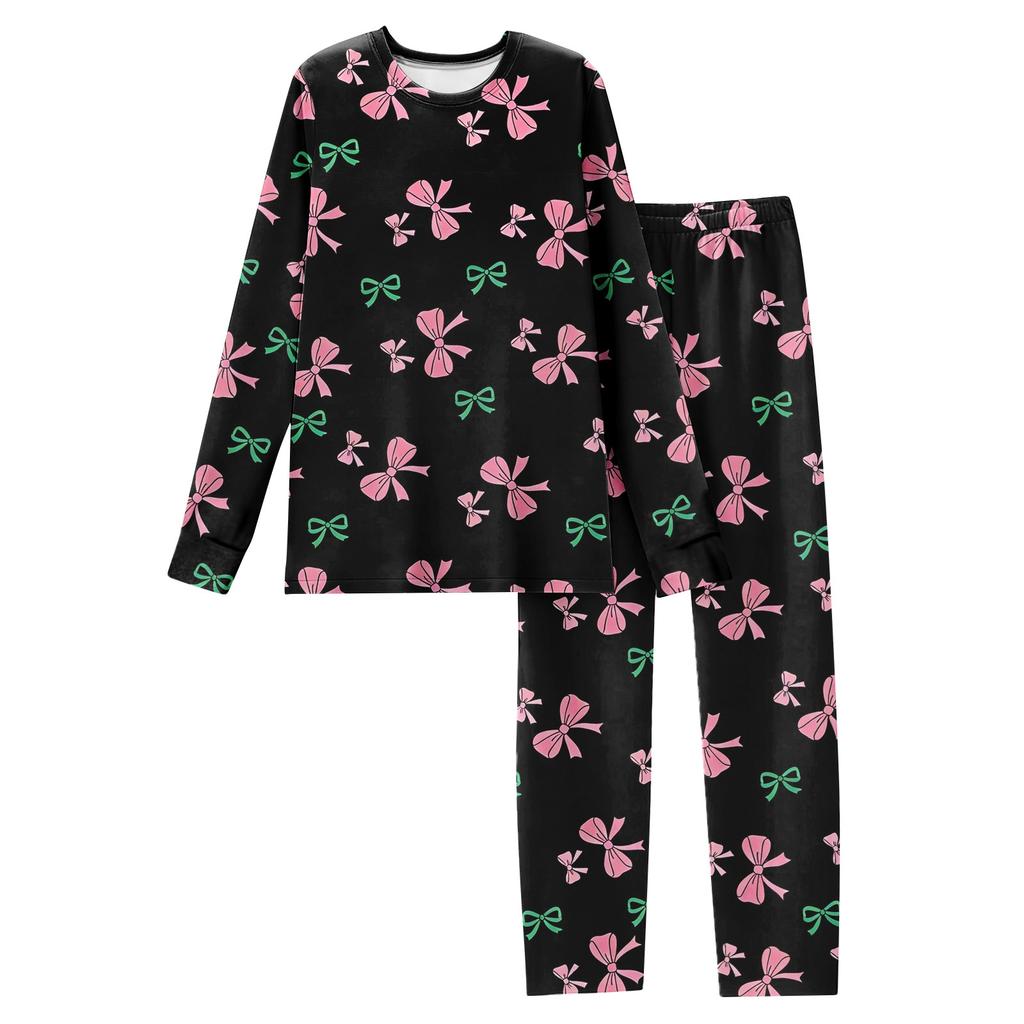 Women's Butterfly Print Long,Sleeved Pajama Set