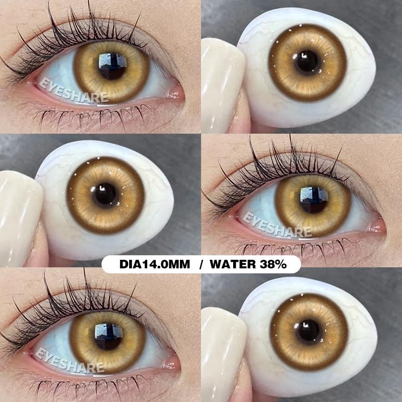 Eyeshare 2pcs Prague Purple Contact Lenses for Colored Eye Makeup Yearly Use 14.2mm Softlens Cosmetics
