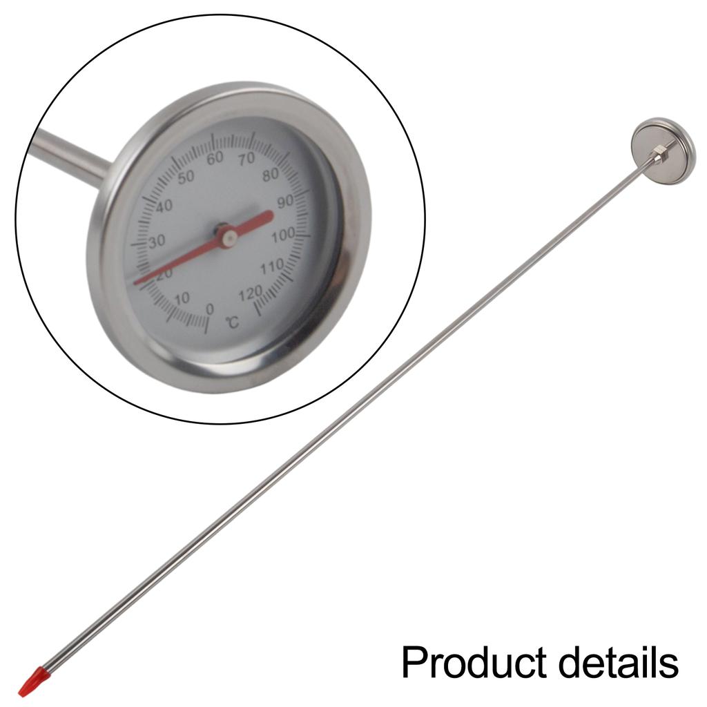 1PC Stainless Steel Compost Thermometer Composting Soil Thermometer With 19.7 Inch Probe Celsius Gardening Tool