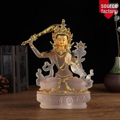 Manjushri Bodhisattva Water Glaze Resin Statue for Home Altar or Living Room Décor