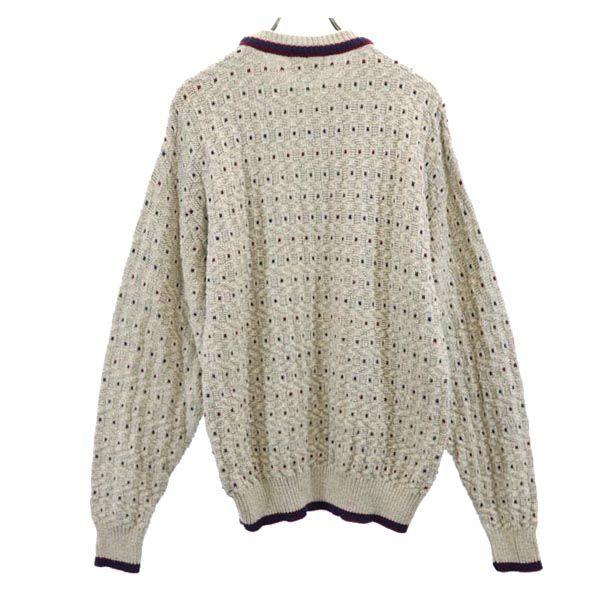 STJOHN’sBAY 90s Made In USA Old Long Sleeve Cotton Sweater L Gray Knit Men's Used