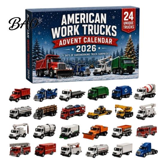 Christmas Stocking Stuffer 2026 Transportation Advent Calendar, 24-Day Acrylic Ornament Set with Vehicle Kids Gift Figures, Tree Hanging Decor,