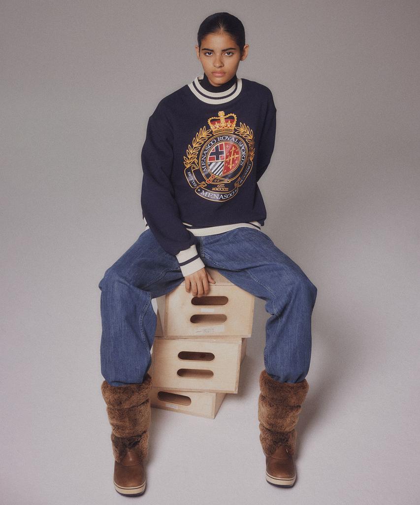 Minasu Menasoo Heritage Heavy Sweatshirt_Navy_Brushed Fabric