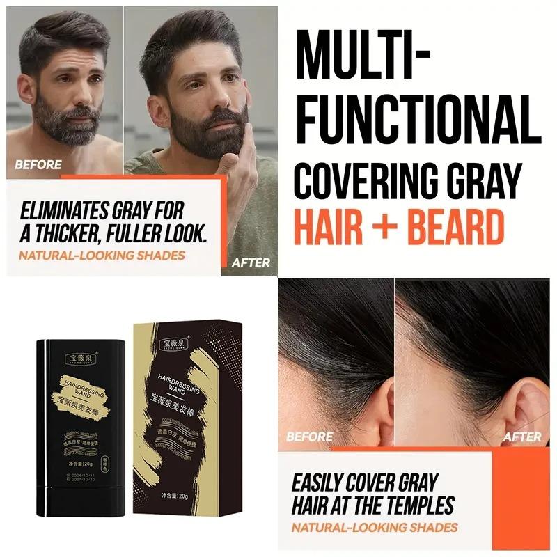 Disposable Hair Color Stick with Comb, Instant Gray Hair Coverage, Washable Quick Dye for Hairline, Men & Women Hair Dye Pen