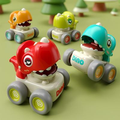 Dinosaurier-Rückzieh-Spielzeugauto, Cartoon-Ausrüstungs-Aufbewahrungsroller, Spielzeugauto mit Aufbewahrungsbox oben, Trägheits-Spielzeugauto mit Fall- und Kollisionsschutz