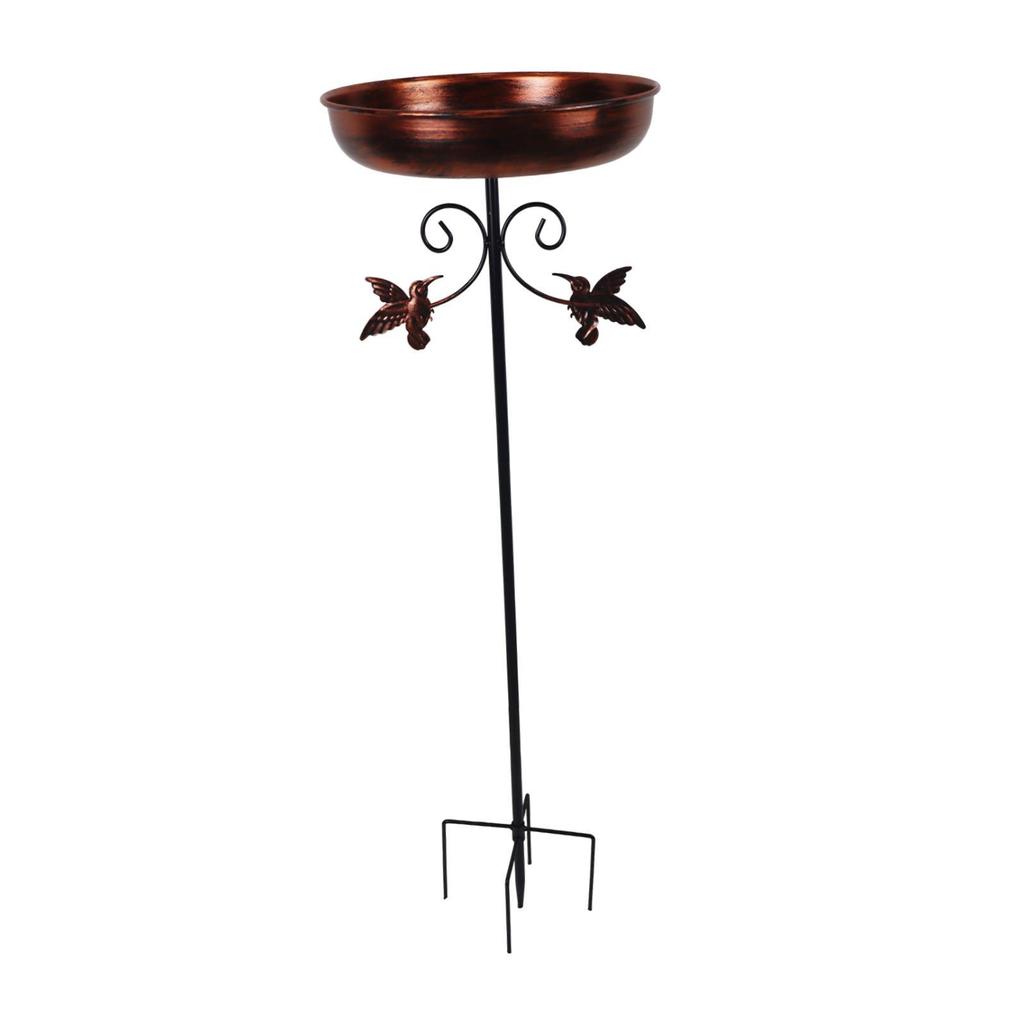 Iron Bird Bath Bowl Fence Outdoor Gift Hummingbird Patio Bird Feeder Tray
