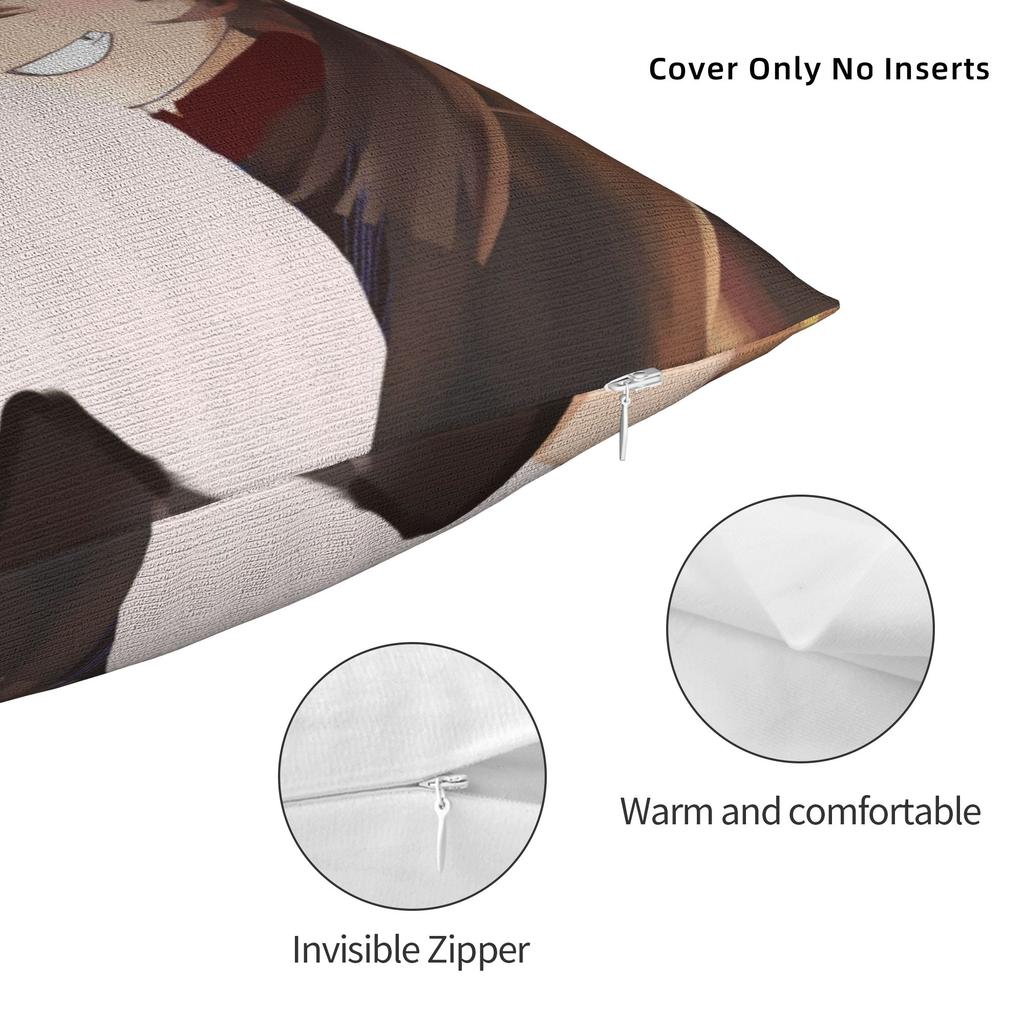 Hutao cute waifu Pillowcase Printed Polyester Cushion Cover Decorative Cute Genshin Game Otaku  Throw Pillow Case Cover Square