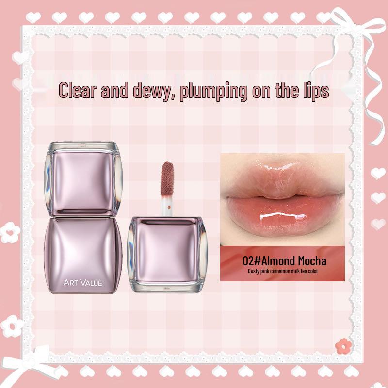 Art Value Pink Shimmer Mirror Lip Gloss: Long-Lasting, Plumping, Age-Defying Spring/Summer Lipstick.