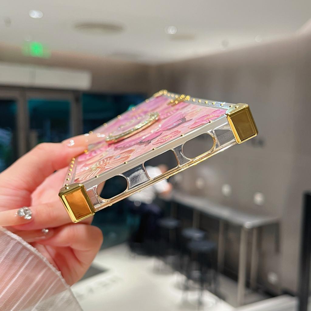 For Samsung Galaxy A55 5G Case Stylish Flower Butterfly Pattern Ring Kickstand TPU+PC Phone Cover