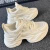 Mesh breathable inner heightening versatile dad shoes spring 2025 new small thick-soled fried street women's shoes Internet celebrity explosion