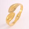 Open Vintage Leaf Wide Electric Bracelet