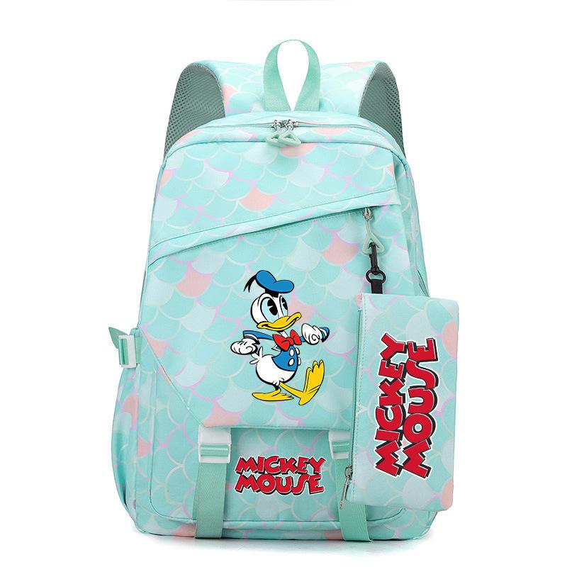 3 Piece School Backpack Set for Students Large Capacity Oxford Cloth Schoolbag with Shoulder Strap and Pencil Case