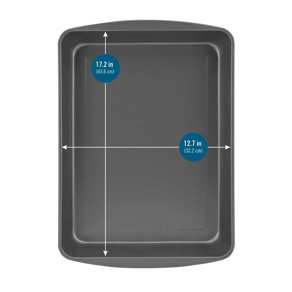 Nonstick Roasting Pan Jumbo Steel Roaster Turkey Ham Durable Easy Clean Dishwasher Safe Kitchen Bakeware 17.2x12.7x2.7 Inches
